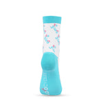 Loco Crew Socks- Allover Logo - White/Teal