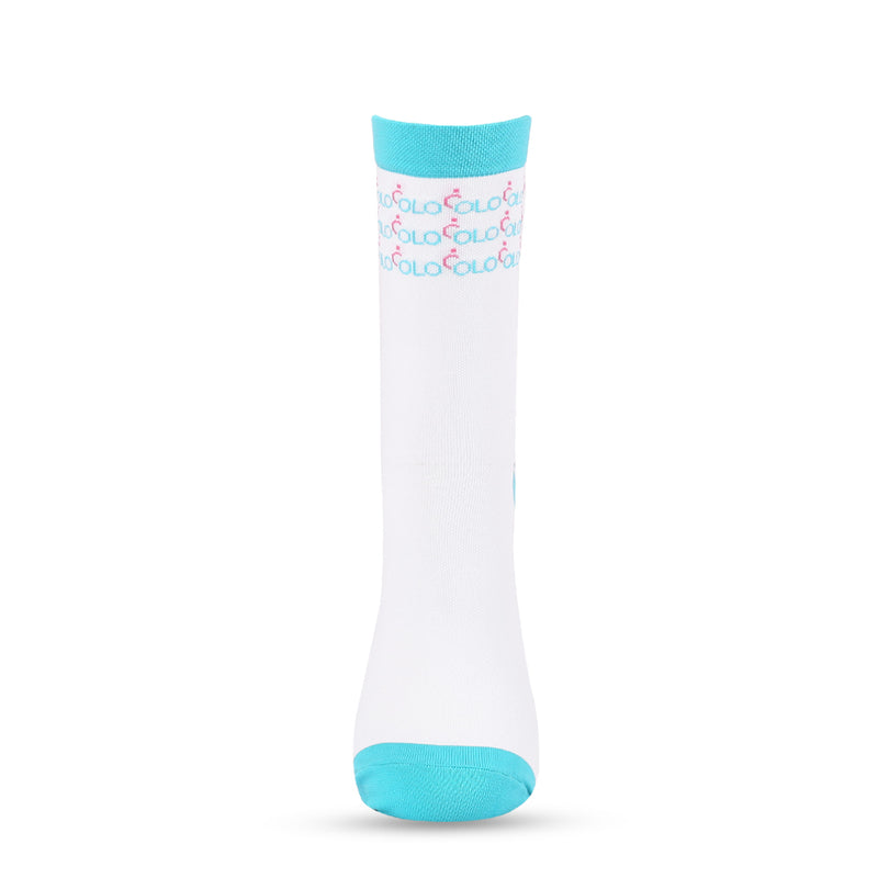 Loco Crew Socks- Loco Stripes - White