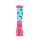 Loco Crew Socks- Allover Logo - Teal/Pink