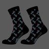 Loco Crew Socks- Allover Logo - Black